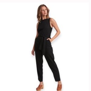 Marine Layer Eloise Belted Sleeveless Jumpsuit Size Large